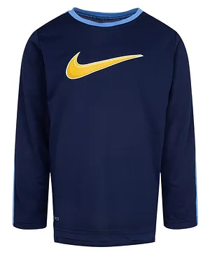Nike Full Sleeves All Day Play Knitted Tee - Navy Blue
