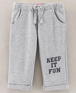 Under Fourteen Only Keep It Fun Text Placement Printed Leggings - Grey