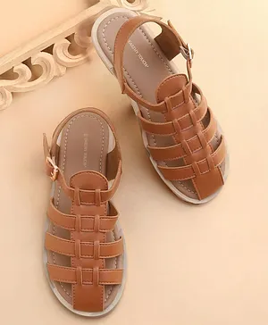 Earthy Touch Premium Mojaris with Belt Closure - Tan