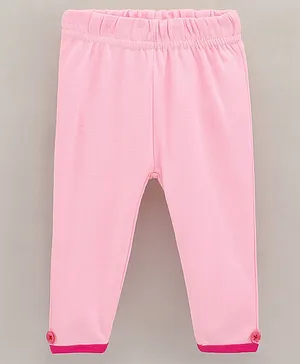 Under Fourteen Only Full Length Button Detailed Leggings - Pink