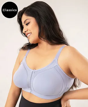 NYKD BY NYKAA M Frame Non Padded Curvy Wireless Bra With Full Coverage - Blue