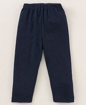 Babyhug Cotton Full Length Solid Colour Lounge Pant - Navy Blue