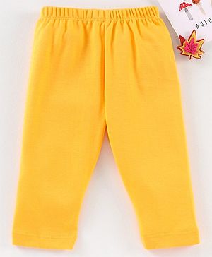 Babyhug Cotton Full Length Solid Color Lounge Pant - Yellow