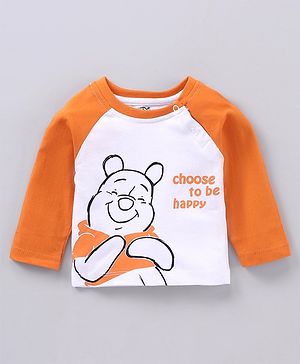 Babyhug Full Sleeves T-shirt Winnie the Pooh Print - Orange White