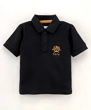 US Polo Assn Half Sleeves T-Shirt Logo Embroidery - Black