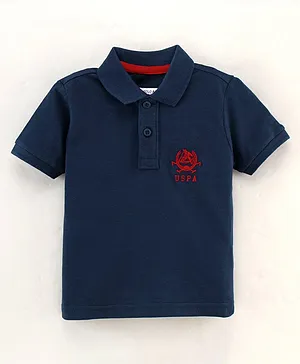 US Polo Assn Half Sleeves T-Shirts Logo Embroidered - Navy