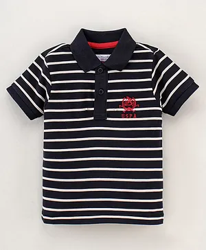 US Polo Assn Half Sleeves T-Shirt Striped - Black