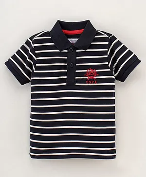 US Polo Assn Half Sleeves T-Shirt Striped - Black