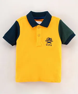 US Polo Assn Half Sleeves T-Shirt Logo Embroidery - Yellow