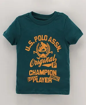 US Polo Assn Half Sleeves T-Shirt Logo Print - Green