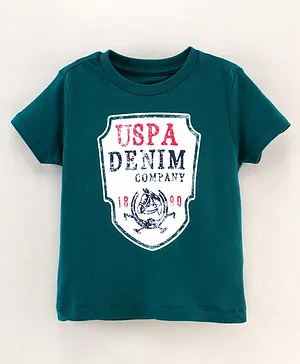 US Polo Assn Full Sleeves T-Shirt Text Print - Dark Green