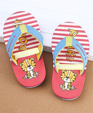 Cute Walk by Babyhug Flip Flops Tiger Print - Pink