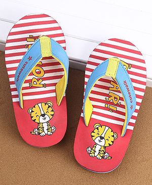 Cute Walk by Babyhug Flip Flops Tiger Print - Pink
