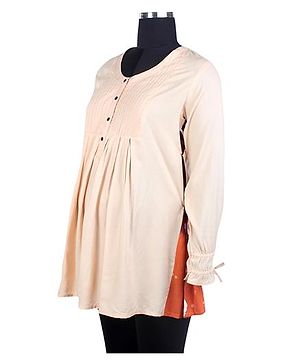 Kriti Full Sleeves Nursing Top - Peach