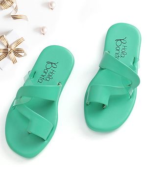 Hola Bonita Slip on Solid Colour Sandals - Green