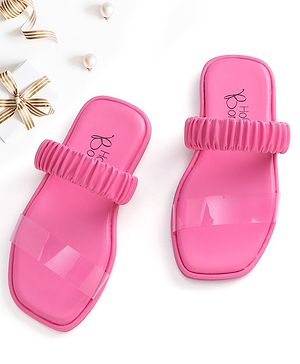 Hola Bonita Party Wear Slip On Sandal Solid Colour - Pink