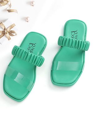 Hola Bonita Party Wear Slip On Sandal Solid Colour - Green