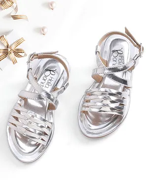 Hola Bonita Party Wear Slip On Sandal Solid Colour - Silver