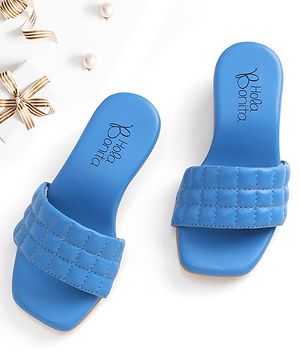 Hola Bonita Party Wear Slip On Sandal Solid Colour - Blue