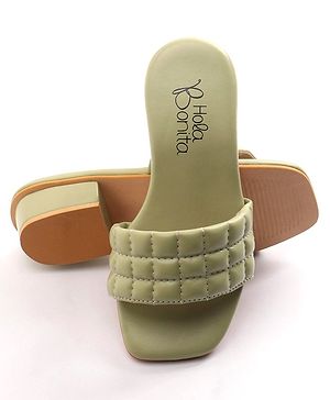 Hola Bonita Party Wear Slip On Sandal Solid Colour - Green