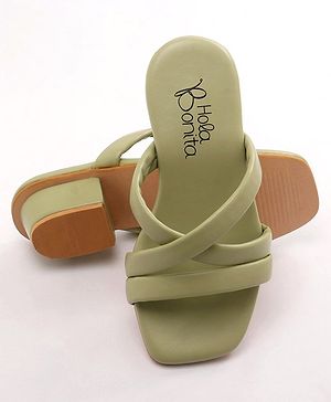 Hola Bonita Party Wear Slip On Sandal Solid Colour - Green