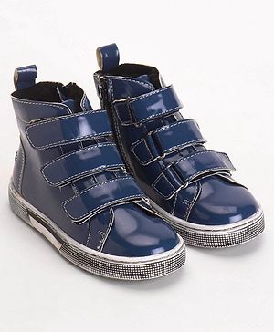 Pine Kids Winter Boots With Velcro & Zip Closure - Blue