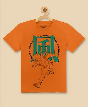 Kidsville Half Sleeves Naruto Printed Tee - Orange