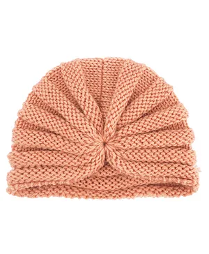 Syga Winter Woollen Hat Bowknot Turban Coffee -Diameter 34 cm