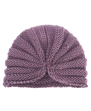 Syga Winter Woollen Hat Bowknot Turban Taro Purple - Diameter 34 cm