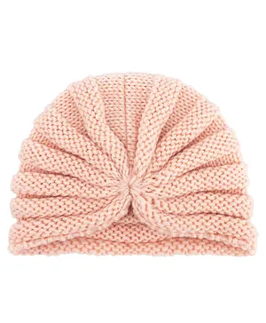 Syga Winter Woollen Hat Bowknot Turban Pink - Diameter 34 cm