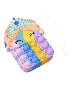 SYGA Children Pop It Unicorn Princess Silicone Bag Kids Push Popper Educational Decompression Bubble Shoulder Bag - Multi Color
