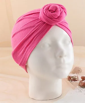 KIDLINGSS Rose Applique Detailed Turban Style Cap - Dark Pink