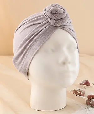 KIDLINGSS Rose Applique Detailed Turban Style Cap - Grey