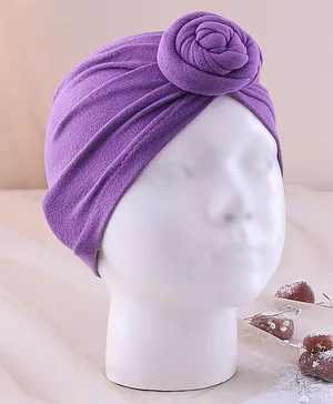 KIDLINGSS Rose Applique Detailed Turban Style Cap - Purple