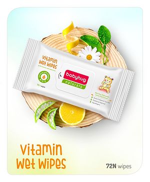 Babyhug Naturals Vitamin Wet Wipes - 72 Pieces