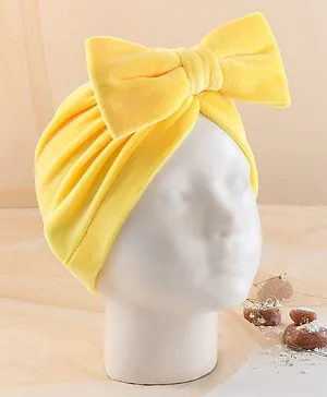 KIDLINGSS Bow Applique Detailed Turban Style Cap - Yellow