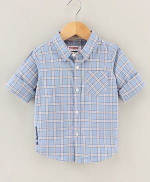 Babyhug Cotton Woven Full Sleeves Checks Shirt - Blue