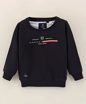 Ruff Full Sleeves Text Printed Sweatshirt - Navy