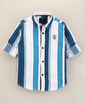 Ruff Full Sleeves Woven Shirt Stripes Print- Blue