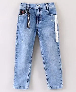 Ruff Full Length Washed Jeans - Light Blue