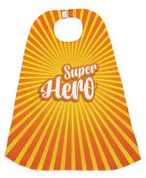 Right Gifting Digital Printed Satin Cape For Kids - Yellow Orange
