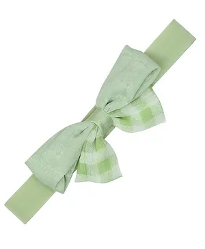 Funkrafts Gingham Checked Bow Detailed Headband - Green