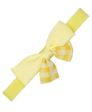 Funkrafts Gingham Checked Bow Detailed Headband - Yellow