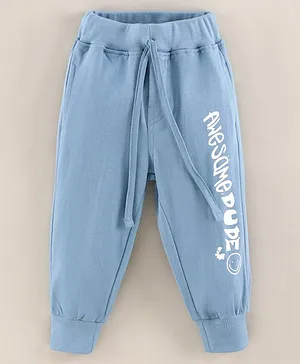 Olio Kids Full Length Lounge Pant Text Print - Blue