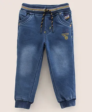 Olio Kids Full Length Denim Jeans Solid Color - Light Blue