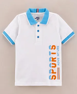 Under Fourteen Only Pique Solid Polo T Shirt - White - Cotton - (12 to 13 Years)