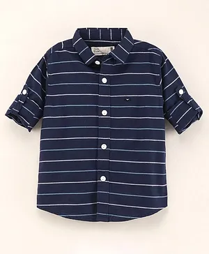 Jash Kids Cotton Full Sleeves Shirt Striped - Blue