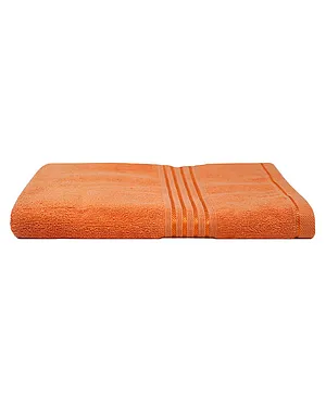 Divine Casa Cotton 500 GSM Solid Color Bath Towel - Light Orange