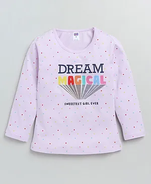 Nottie Planet Full Sleeves Dream Magical Print T Shirt - Lavender