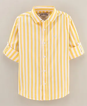 Jash Kids Cotton Full Sleeves Striped Shirt - Yellow